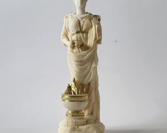 Hestia Goddess Statue Handmade Alabaster Sculpture 17cm