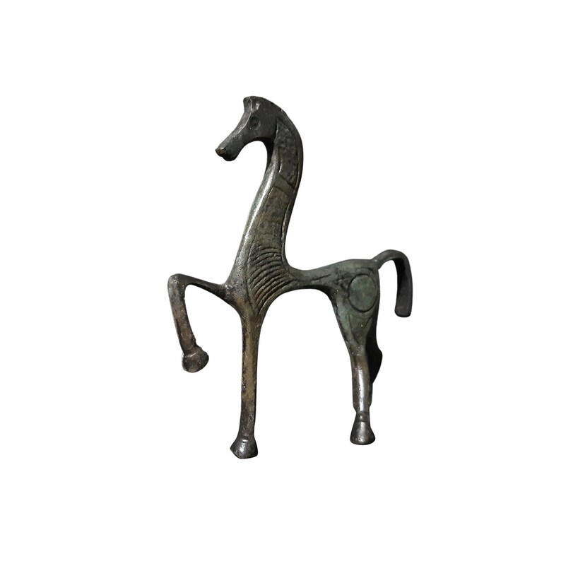 Ancient Greek Bronze Horse Sculpture Handmade Mini Statue 8cm Etsy