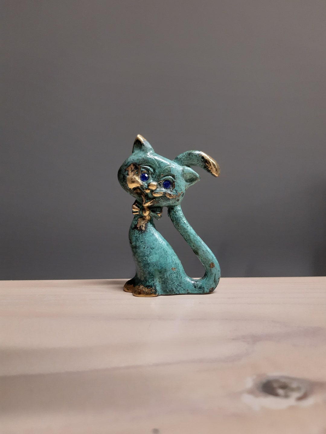 Bronze Beautifull Kitten Sculpture Greek Handmade Hand Painted - Etsy