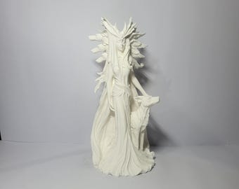 Hecate Goddess vintage white color statue 25cm Repainted original veronese