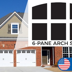 Garage Window Magnets - 6-Pane Arch Style