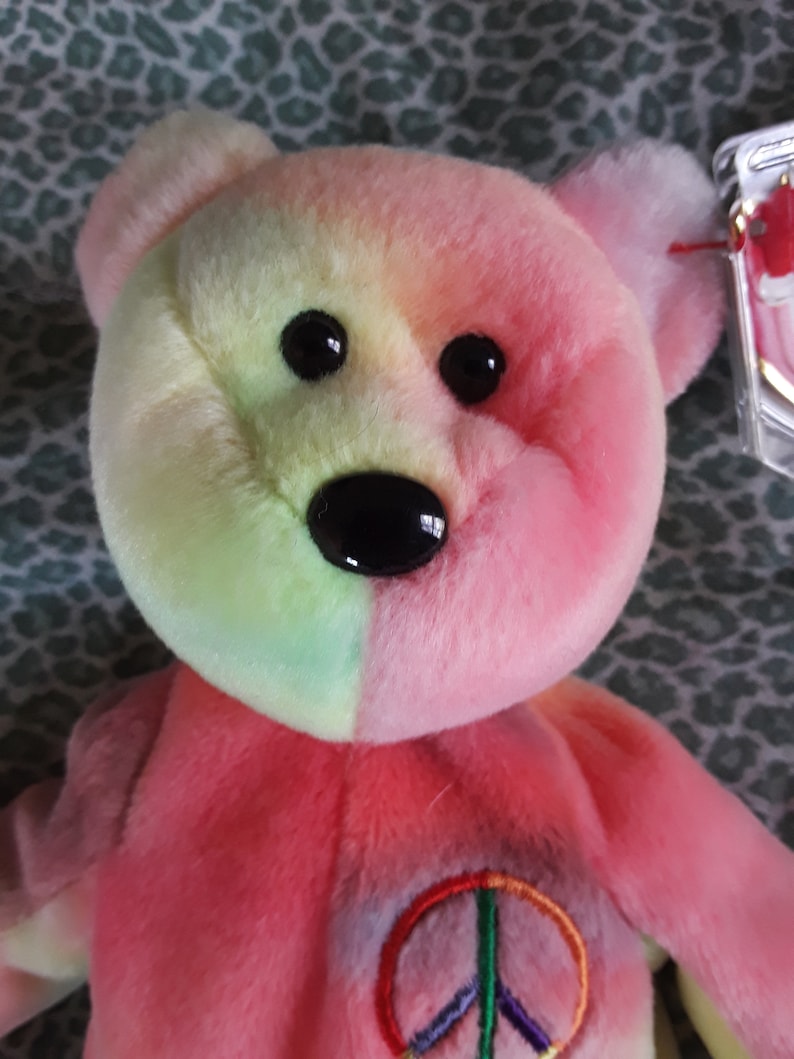 1996 Peace Bear Beanie Baby Mint Condition image 2