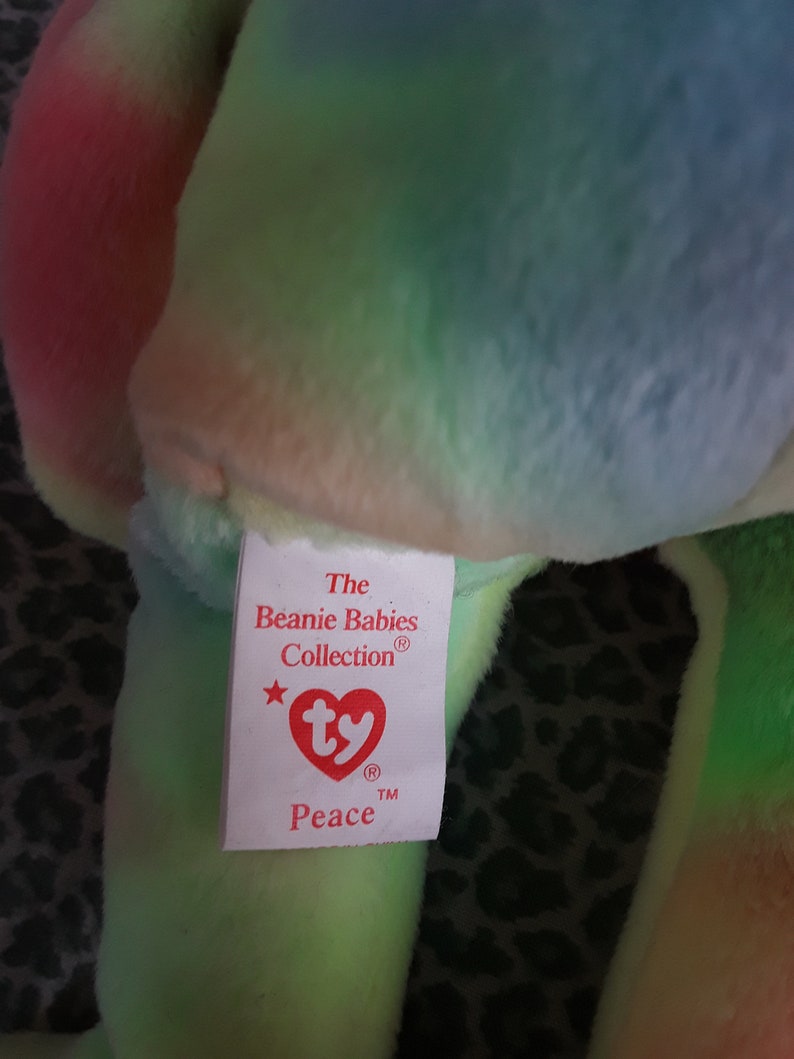 1996 Peace Bear Beanie Baby Mint Condition image 7