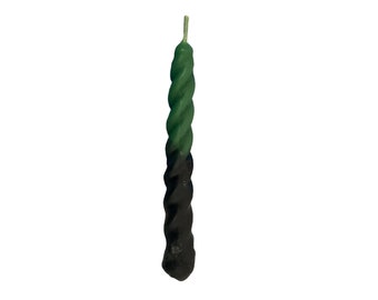 6 Reverse chime candles Green/Black,double action candle,reverse candle, money trouble candle