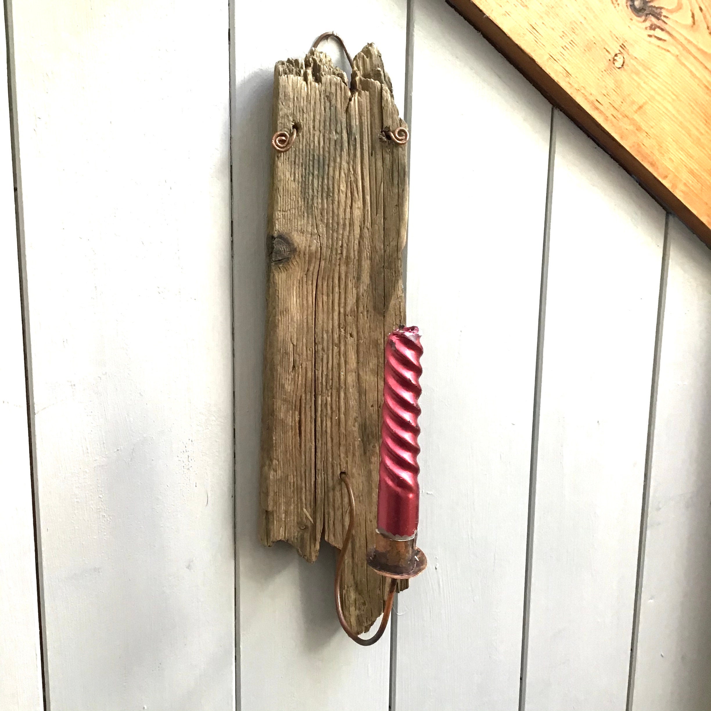 Driftwood wall candle holder Etsy