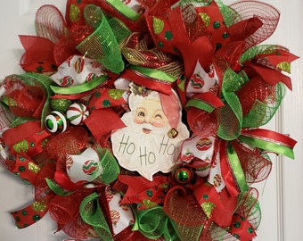 Santa Christmas Wreath 25"