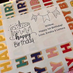 Personalized Sticker Birthday Cards | Sticker Tags | Birthday Card | Gift Tags for Kids, Birrhday Parties