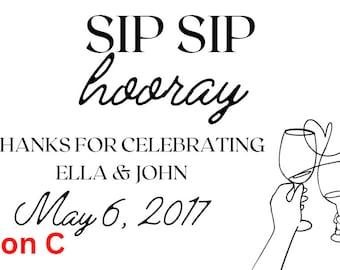 Personalized Wedding Favor Wine Bottle Labels