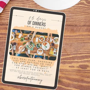 28 Day Digital Dinner Planning Guide WITH Recipes | Meal Plan, Budget Friendly Cookbook | Recipe Guide | Grocery List | Digital Cookbook