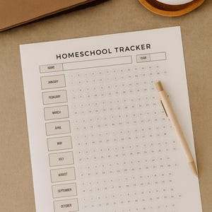 Daily Homeschool Tracker | Homeschool Planning, Calendar, Monthly Tracker for Lesson Planning | Digital Download
