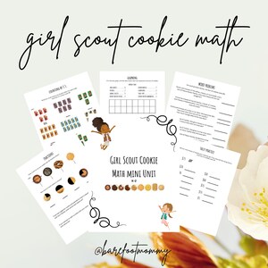 MATH WORKSHEET BUNDLE | Digital Download Girl Scout Cookie Math Unit ...