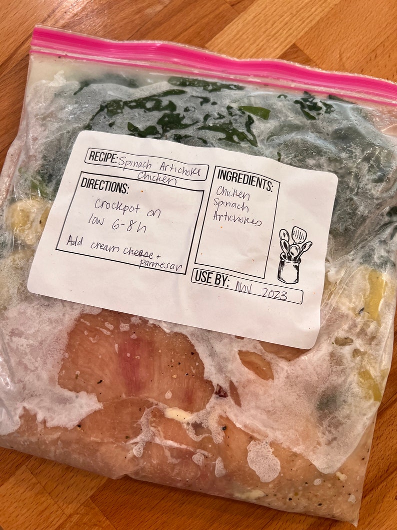 Test Recipe Sticker Freezer Meal Prep Labels: Recipe Stickers, Set of 2 - Etsy