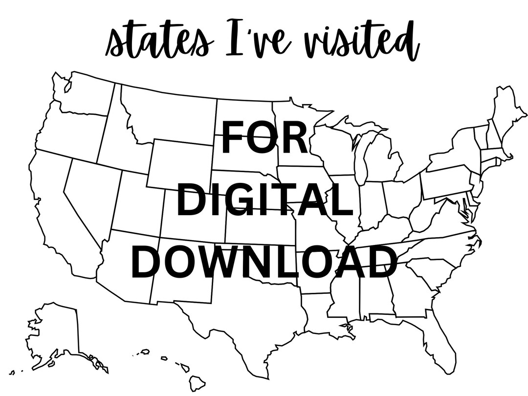 US Map Coloring Sheet Poster Travel Log for Kids Etsy