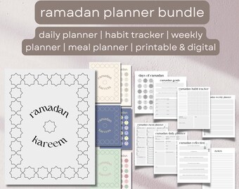 Ramadan Productivity Planner | Daily and Weekly Planner, Meal Planning, Habit Tracking, Goals & Reflections (PDF)