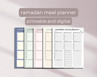 Ramadan Meal Planner Printable | Weekly Iftar & Suhoor Planner (PDF)