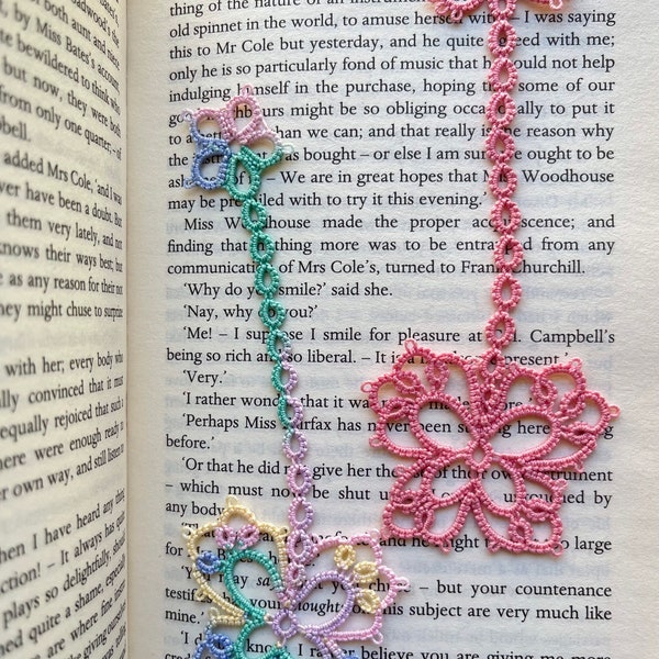 Tatting Pattern for Butterfly Lace Bookmark / Pendant / Handmade Vintage Style Tatted Lace Bookmark / Pendant