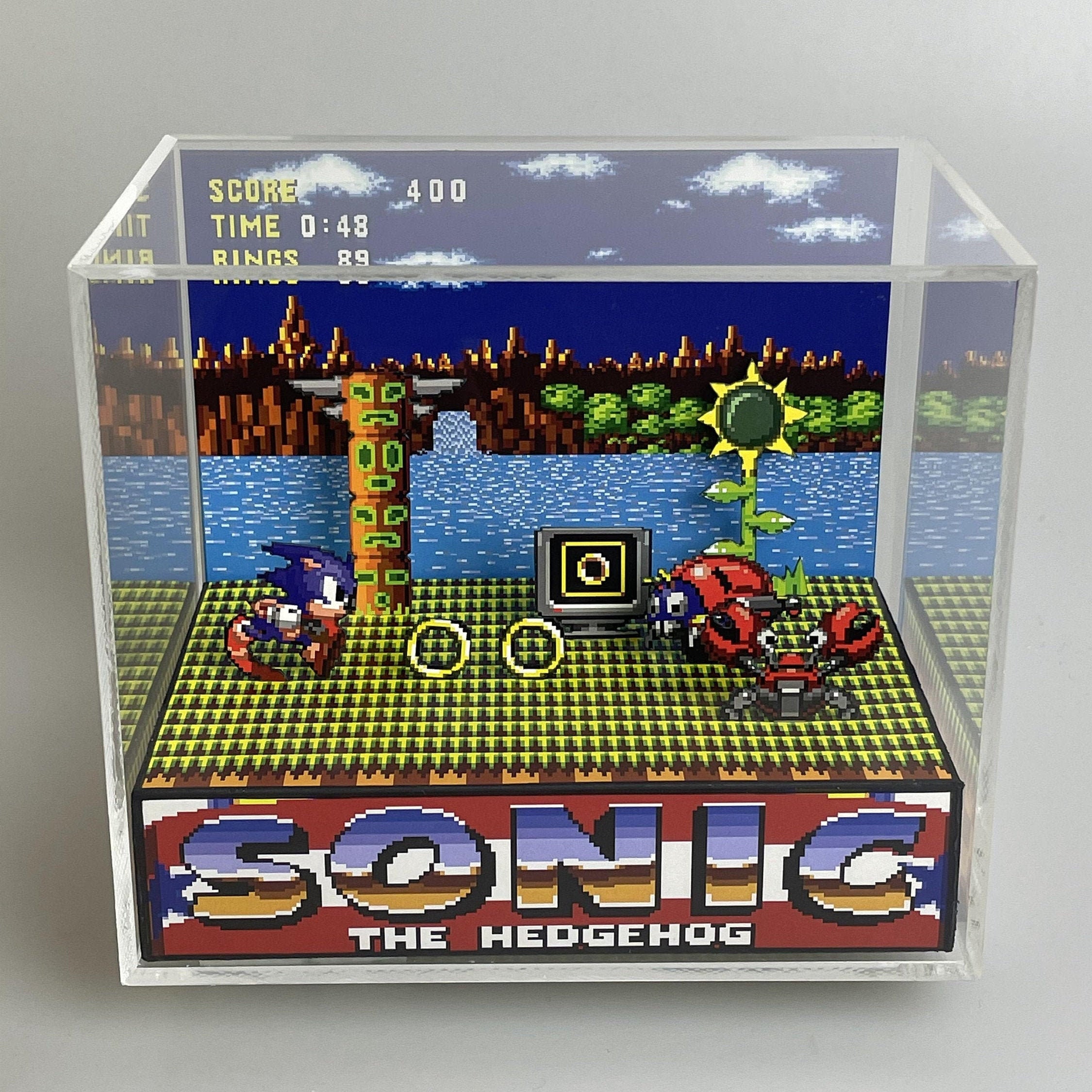 Sonic the Hedgehog 3D Retro Gaming Cube Diorama Sega - Etsy