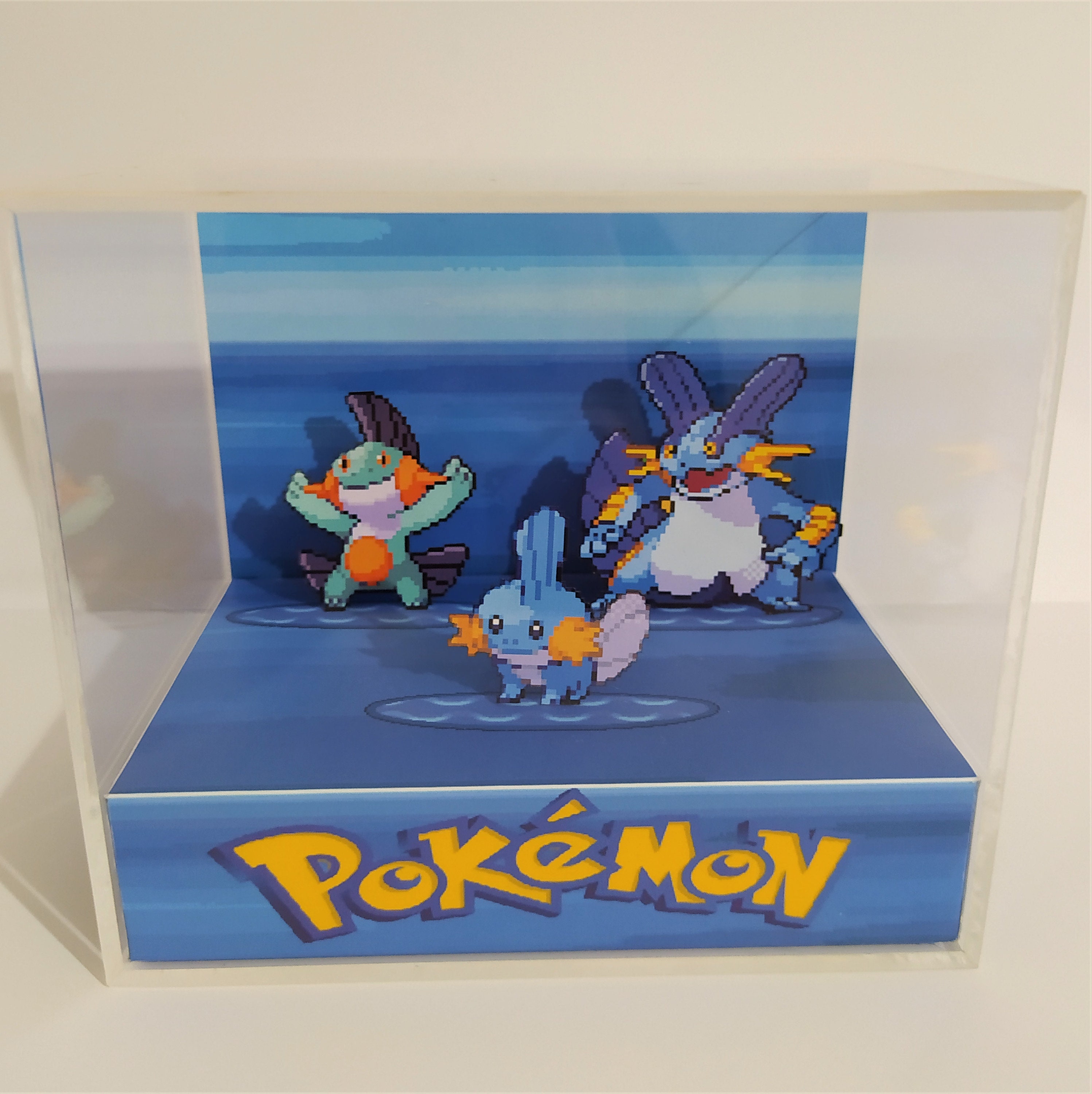 Pokemon Mudkip Evolution 3D Retro Gaming Cube Diorama - Etsy