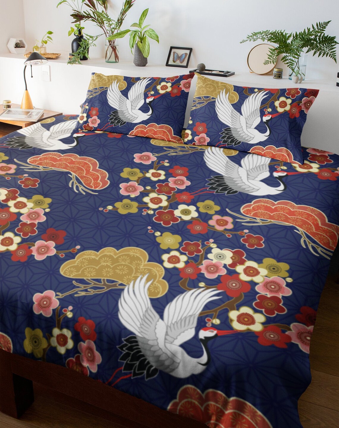 Japanese Blue Duvet Cover King Size Kimono Duvet Cover Etsy