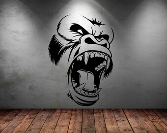 Gorilla Wall Decal Etsy