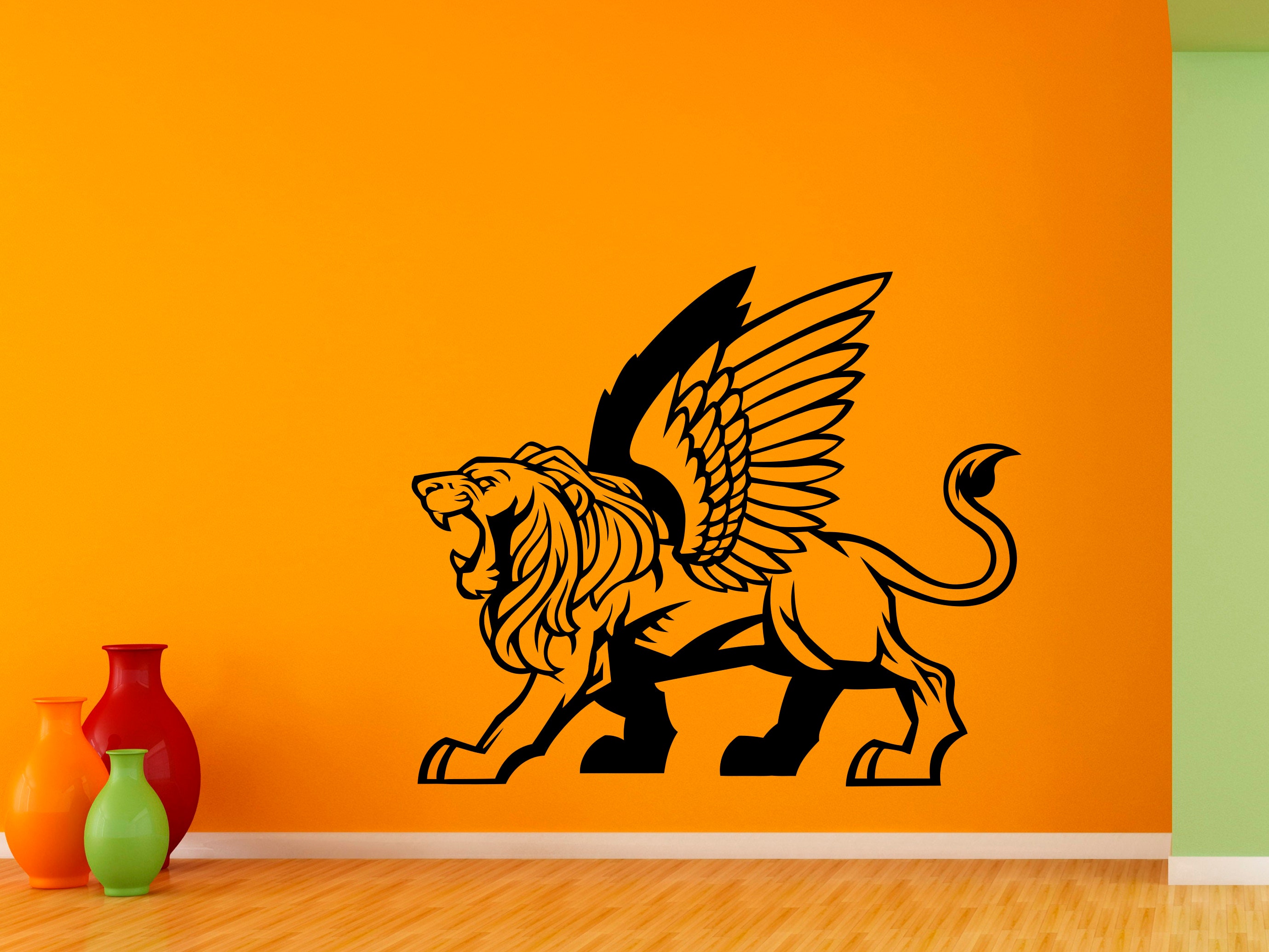 Wall Sticker Mural Decal Vinyl Decor Griffin Mythical Creature Beast Lion Wings Wall Sticker Mural Decal Vinyl Decor Griffin Mythical Creature Beast Lion Wings