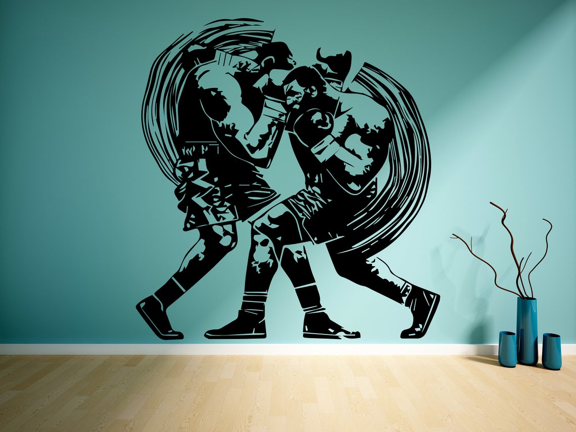 Boxing Gym Training Wall Sticker Vinyl Decal Mural Art Decor Etsy