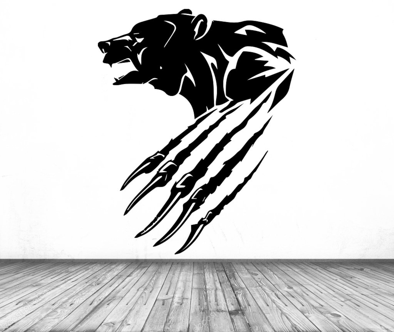 Grizzly Bear Wild Animal Bear Claws Wall Sticker Vinyl Decal Etsy