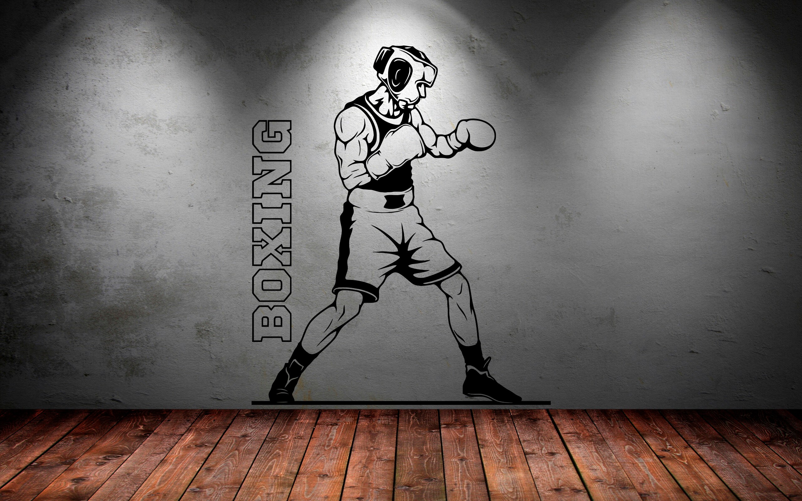 Boxing Gym Training Wall Sticker Vinyl Decal Mural Art Decor Etsy