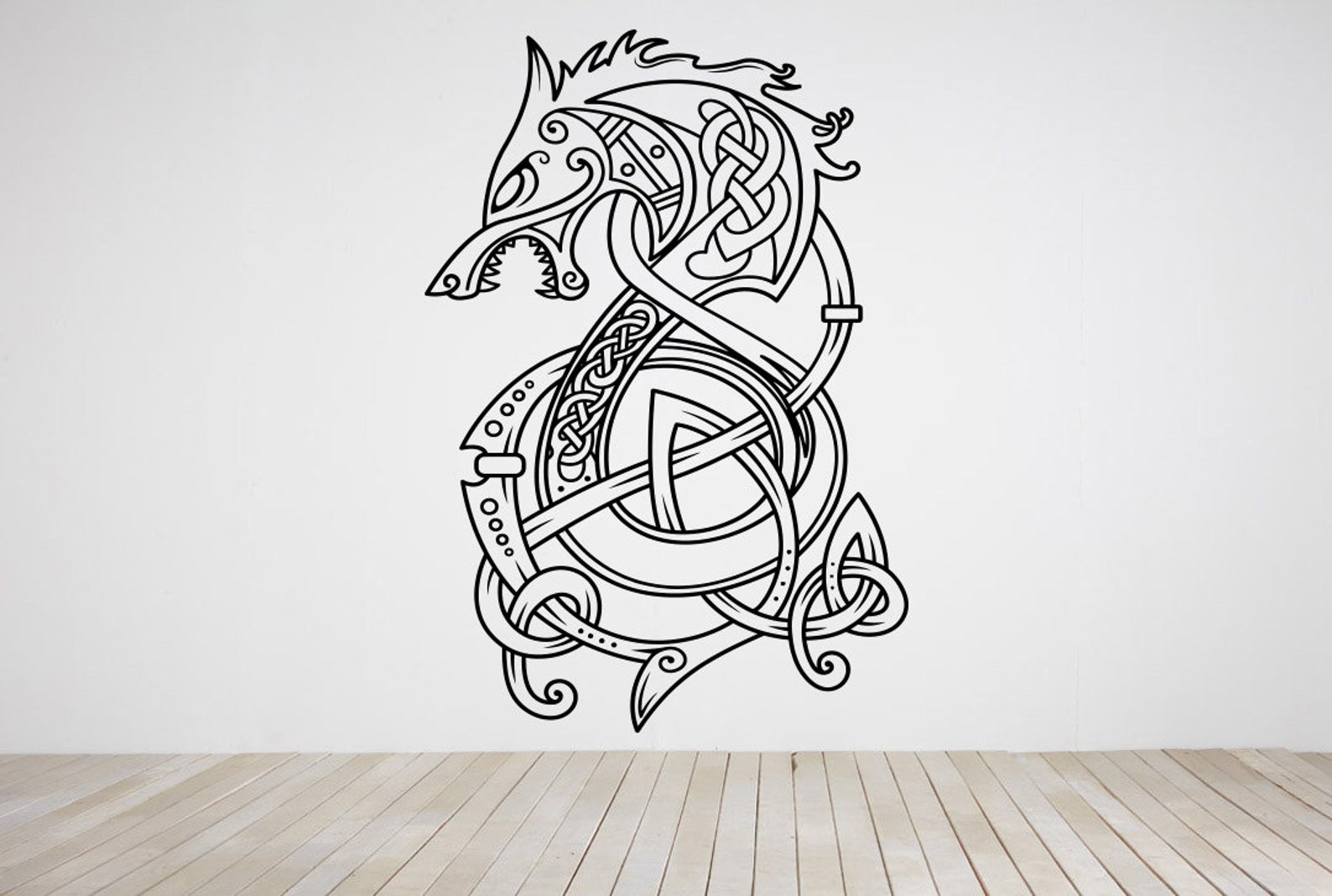 Inscriptions Ancient Vikings Runes Symbols Wolf Wall Sticker Etsy