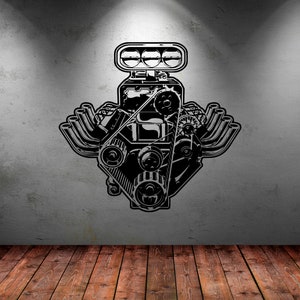 Car Garage Art #7 Vinyl Wall Decal Tune Up Engine Maintenance Symbol