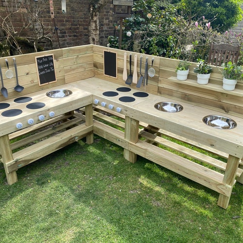 Large L Shape Mud Kitchen Corner Mud Kitchen Etsy UK