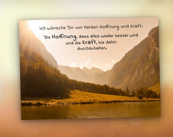 Postkarte „Hoffnung & Kraft“ ＊ Grußkarte Zum Mut machen