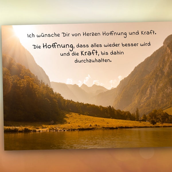 Postkarte „Hoffnung & Kraft“ ＊ Grußkarte Zum Mut machen