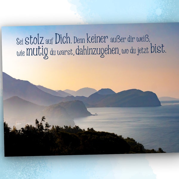 Postkarte „sei stolz“ ＊ Grußkarte zum Mut machen und Durchhalten