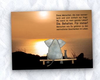Postcard "deep friendship" * Greeting card