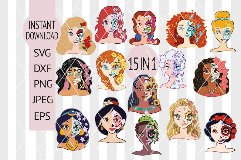 Download Disney Princess Svg Cinderella Little Mermaid Ariel bundle ...
