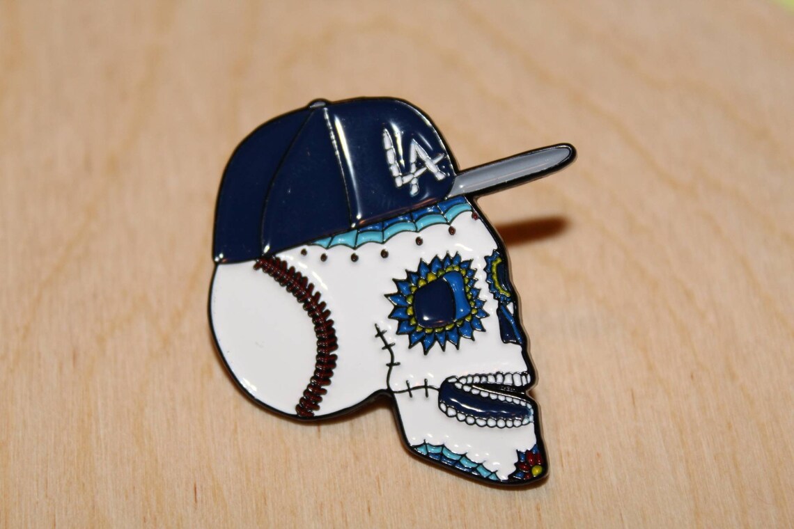 Los Angeles Dodgers baseball dia de los muertos inspired Etsy