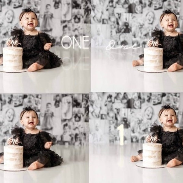 Cake smash Geburtstag Neonschild Overlay PNG'S - PHOTOGRAPHERS