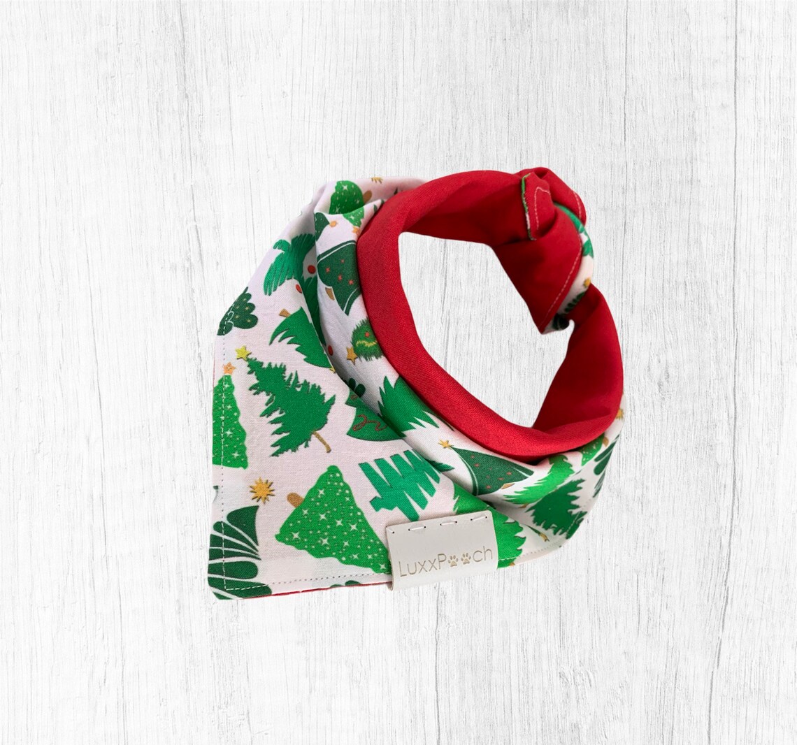 Christmas Dog Bandana Christmas Tree Print High Quality 100 Etsy