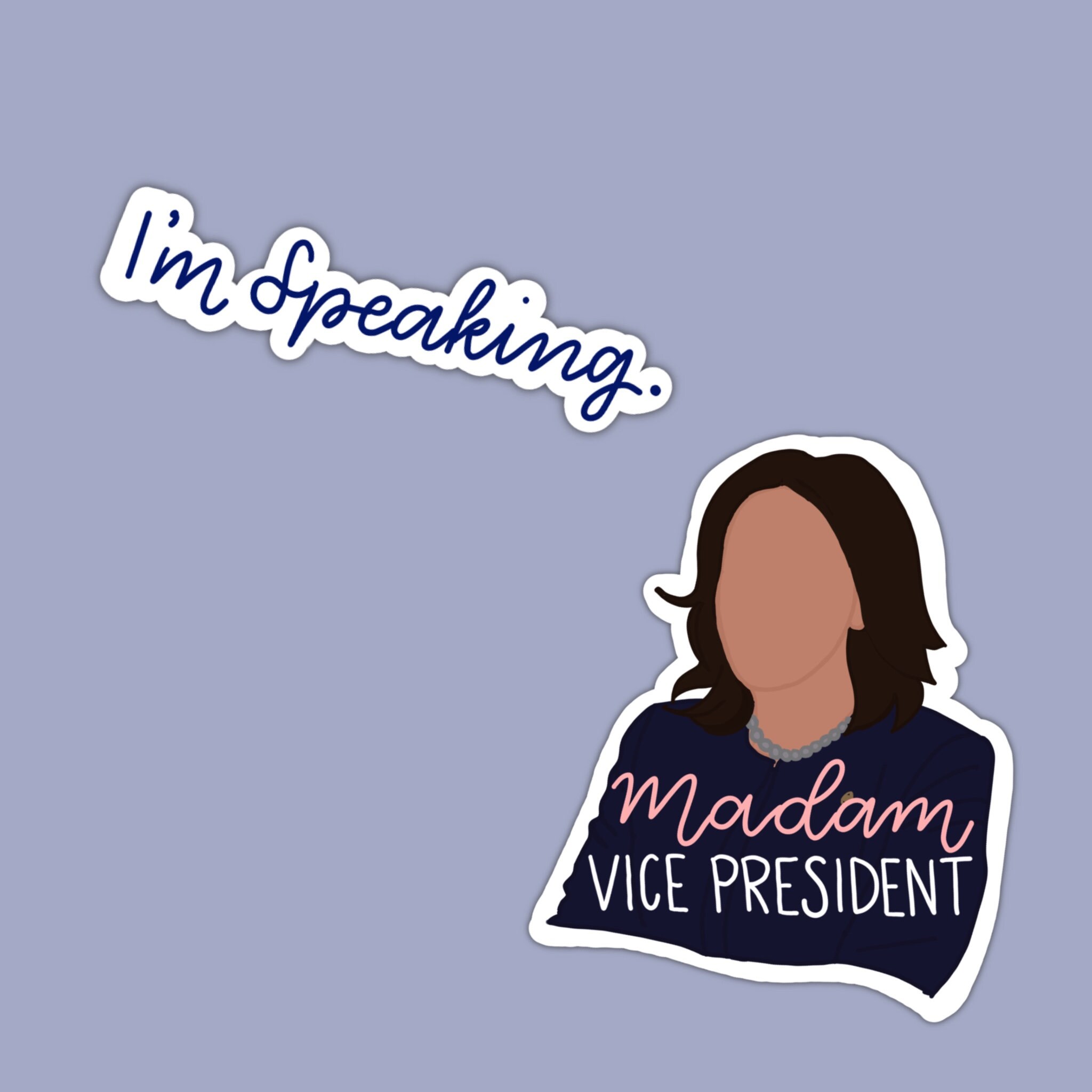 Kamala Harris Madam Vice President Im speaking sticker combo pack vin…