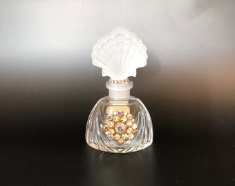 Jeweled Vintage Perfume Bottle Mid Century Modern Glam Vanity Bathroom Decor