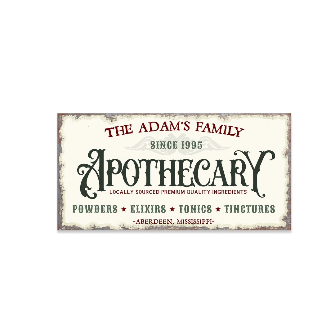 Vintage Apothecary Sign Large 12 X 24 - Etsy