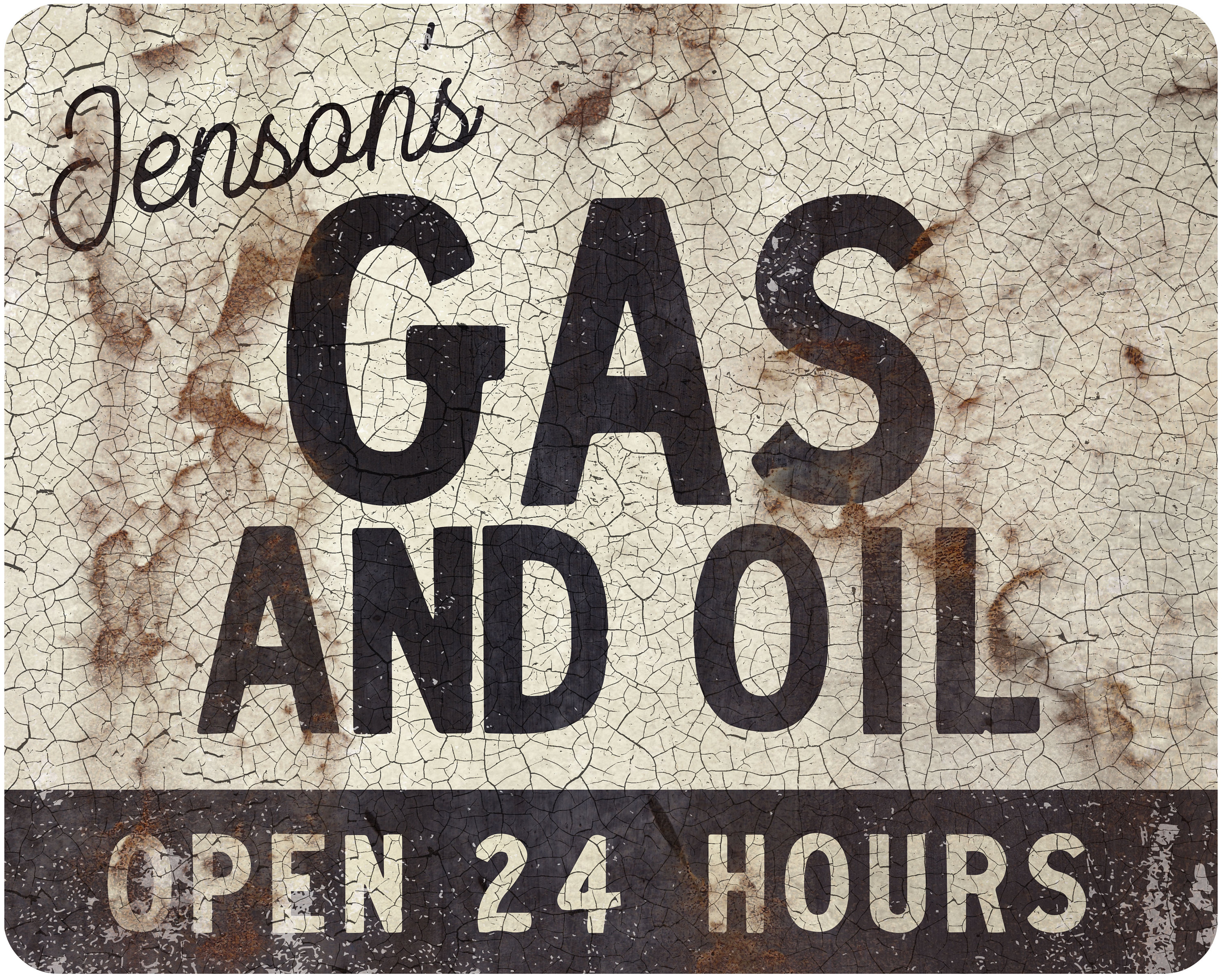 Vintage Gas Station Sign Personalized With Your Last Name | Retro Man ...