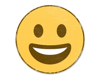Smiley Face Vintage Emoji Signs 12" Round Metal | Choose from 10 designs- Winking Face, ROFL Face, Blushing Face, ect.