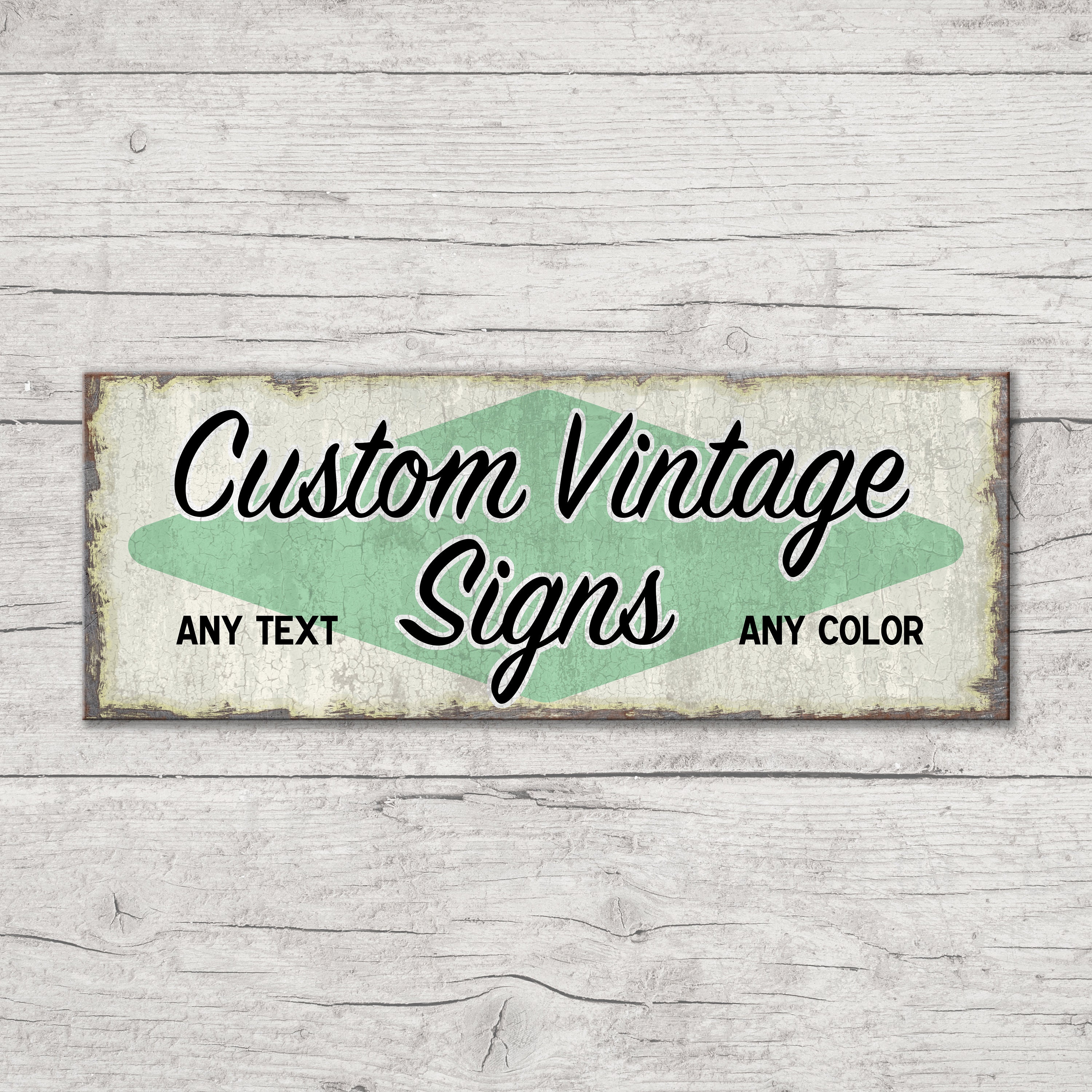 Custom Vintage Metal Sign 9 X 24 Inches | Any Color Any Text Add Logo or  Image | Rusty Rustic Farmhouse Home Decor Wall Art - Etsy, image size:3000x3000