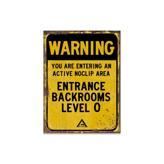 Backrooms Entrance Warning Sign 12 X 9 Inch Metal Wall Art 