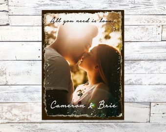 Personalized Rustic Romantic Photo Print | Valentine's Day Wall Hanging | Gifts for her