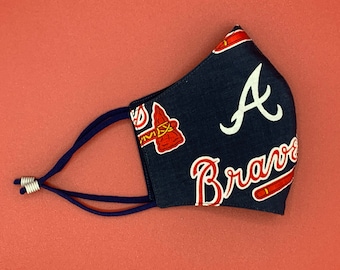 Braves Face Mask, Atlanta Braves Face Mask, Braves FaceMask, Adjustable, Bravos, MLB Face Mask, Baseball, Kids, Men, Washable, Reusable, USA