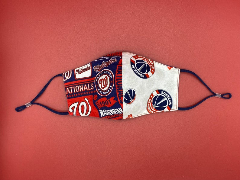 Washington Wizards Face Mask, Washington Nationals Face Mask, Wizards and Nationals FaceMask, Baseball MLB Basketball NBA, Two In One, Sizes image 3