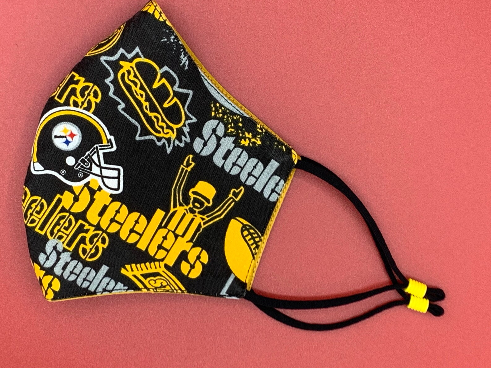 Pittsburgh Steelers Face Mask Steelers Mask Adjustable Etsy